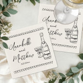 Met de Hand Getekende Vintage Bruiloft Servet