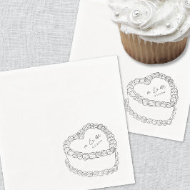 Met de Hand Getekende Vintage Cake Grijze Whimsica Servet