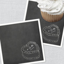 Met de Hand Getekende Vintage Cake Krijtbord Huwel