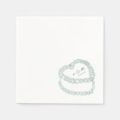 Met de hand getekende vintage cake whimwhische bru servet (Voorkant)