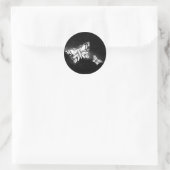 met de hand getekende vlinder ronde sticker (Tas)