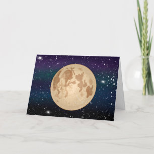Met de hand getekende Volle Maan en Fonkelende Ste Kaart