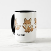 Met de Hand Getekende Vos Aangepast Knuffel Mok (Voorkant links)