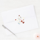 Met de hand getekende vos Harten in geel blauw Roz Ster Sticker (Envelop)