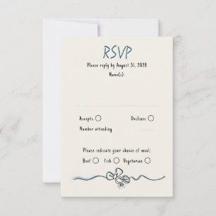 Met de Hand Getekende Vreemde Funky Huwelijks RSVP Kaartje
