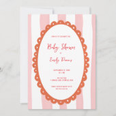 Met de hand getekende vrolijke baby shower uitnodi kaart (Voorkant)