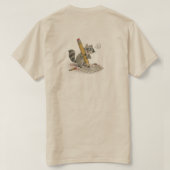 Met de hand getekende wasbeer t-shirt (Design achterkant)