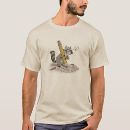 Met de hand getekende wasbeer t-shirt