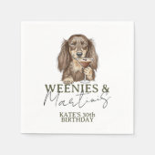 Met de hand getekende Weenies en Martinis Dachshun Servet (Voorkant)