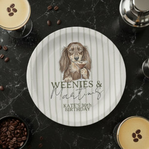 Met de hand getekende Weenies en Martinis Das Papieren Bordje