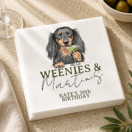 Met de hand getekende Weenies en Martinis Das Servet