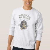 Met de hand getekende Weenies en Martinis Daschund Trui (Voorkant)