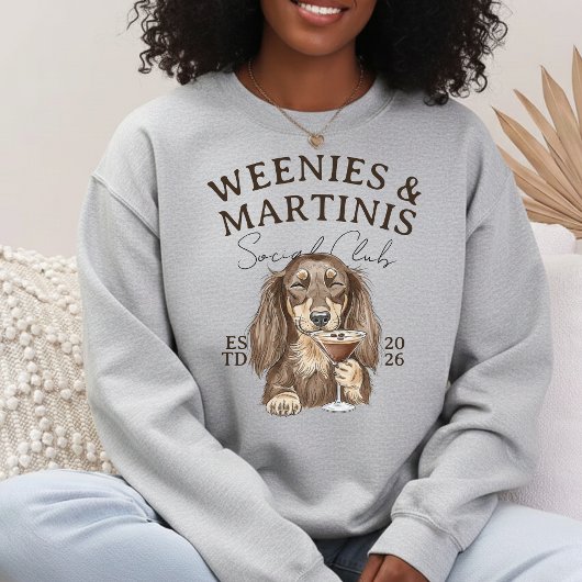 Met de hand getekende Weenies en Martinis Daschund Trui