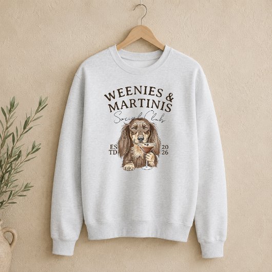 Met de hand getekende Weenies en Martinis Daschund Trui