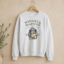 Met de hand getekende Weenies en Martinis Daschund