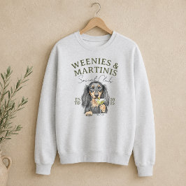 Met de hand getekende Weenies en Martinis Daschund Trui