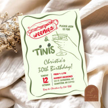Met de hand getekende weenies en tinies Verjaardag