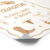 Met de hand getekende western bruiloftsfeest cadea poster (Hoek)