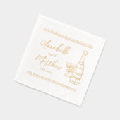 Met de Hand Getekende Whimsical Bruiloft Folie Servetten (Links)