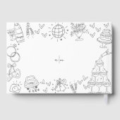 Met de Hand Getekende Whimsical Bruiloft Gastenboek (Achterkant)