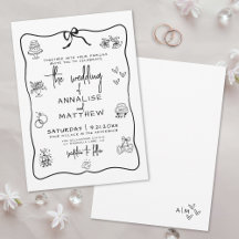 Met de Hand Getekende Whimsical Bruiloft