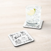 Met de hand getekende Whimsical Halloween Bruidsfe Bier Onderzetter (Rechterzijde)