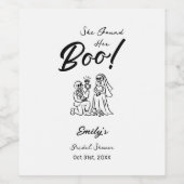 Met de hand getekende Whimsical Halloween Bruidsfe Wijn Etiket (Enkel label)
