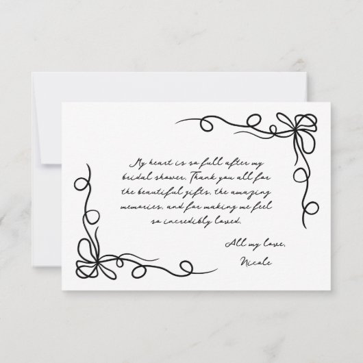 Met de hand getekende Whimsical Halloween Bruidsme Bedankkaart (Achterkant)