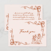 Met de Hand Getekende Whimsical Halloween Bruiloft Bedankkaart (Voorkant / Achterkant)