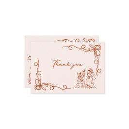 Met de Hand Getekende Whimsical Halloween Bruiloft Bedankkaart