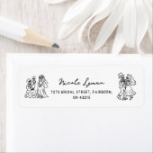 Met de Hand Getekende Whimsical Halloween Trouwfee Etiket (Insitu)