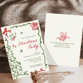 Met de hand getekende Whimsical Kerstvakantiefeest Kaart