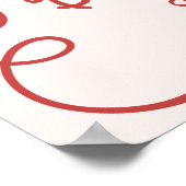 Met de Hand Getekende Whimsical Rode Bruidsuitnodi Poster (Hoek)