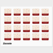 Met de Hand Getekende Whimsical Rode Doodle Kerstm Vierkante Sticker (Vel)