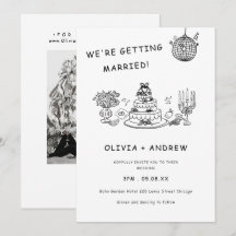 Met de Hand Getekende Whimsical Zwarte en Witte Hu