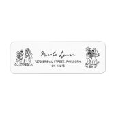 Met de Hand Getekende Whimsische Halloween Trouwfe Etiket (Voorkant)