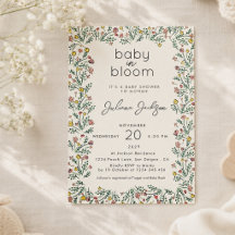 Met de hand getekende wilde bloem Baby in Bloom Ba