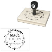 Met de hand getekende wilde bloem, met liefde gema rubberstempel (Gestempeld)