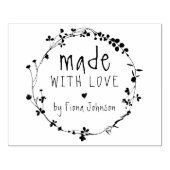 Met de hand getekende wilde bloem, met liefde gema rubberstempel (Afrduk)