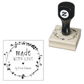 Met de hand getekende wilde bloem, met liefde gema rubberstempel (Gestempeld)