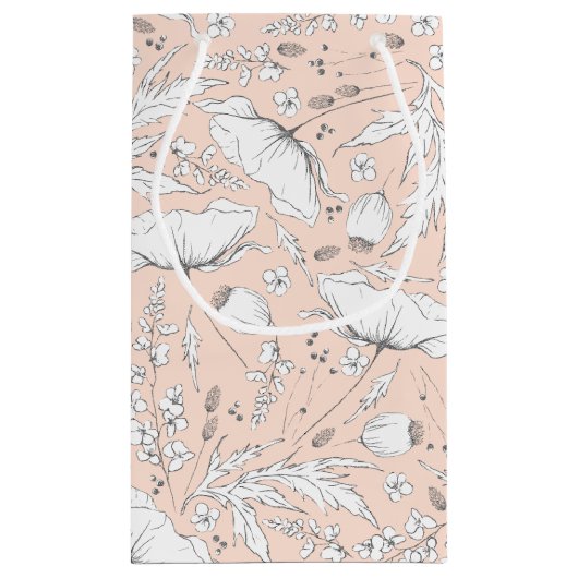 Met de hand getekende wilde bloemen Elegante moder Klein Cadeauzakje (Achterkant)