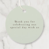 Met de hand getekende wilde bloemen minimalistisch bedankjes labels (Achterkant)