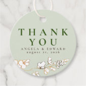 Met de hand getekende wilde bloemen minimalistisch bedankjes labels (Voorkant)