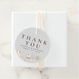 Met de hand getekende wilde bloemen minimalistisch bedankjes labels