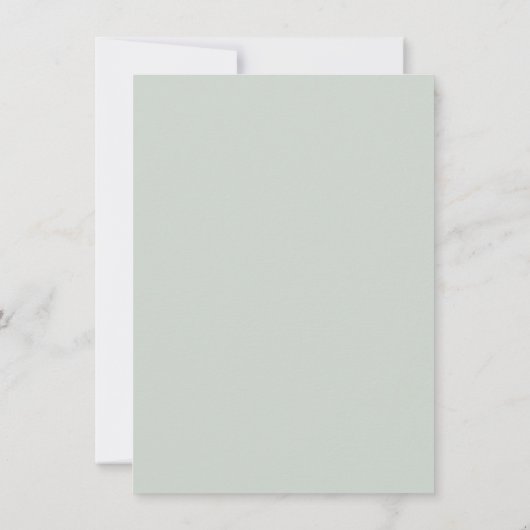 Met de hand getekende wilde bloemen Sage Green Sav Save The Date (Achterkant)