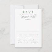 Met de hand getekende wilde bloemen Sage Green Wed RSVP Kaartje (Voorkant)