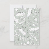 Met de hand getekende wilde bloemen Sage Green Wed RSVP Kaartje (Achterkant)