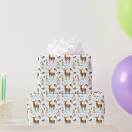 Met de hand getekende wilde hermelijnen witte haze cadeaupapier
