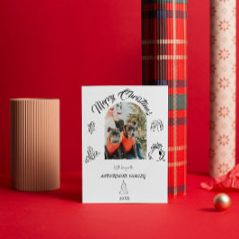 Met de hand getekende willekeurige platte kerstkaa feestdagenkaart