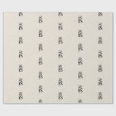 Met de hand getekende winter slee zwarte script va cadeaupapier (Vlak)